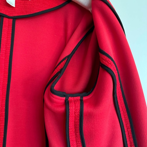 EUC Emerson Rose Ruffle Sleeve Long Jacket red Xmas Christmas holidays long coat - Picture 11 of 15